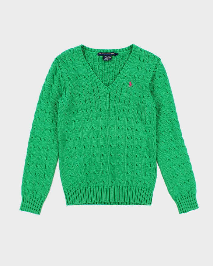 Vintage 90s Ralph Lauren Sport Green Knit Jumper - M