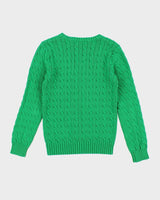 Vintage 90s Ralph Lauren Sport Green Knit Jumper - M