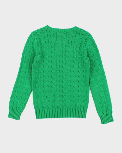 Vintage 90s Ralph Lauren Sport Green Knit Jumper - M