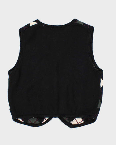 Vintage Women's Argyll Knit Sleeveless Cardigan - M