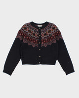 Vintage 90s Jacob Fair Isle Wool Cardigan - S