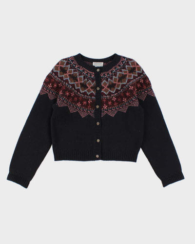 Vintage 90s Jacob Fair Isle Wool Cardigan - S