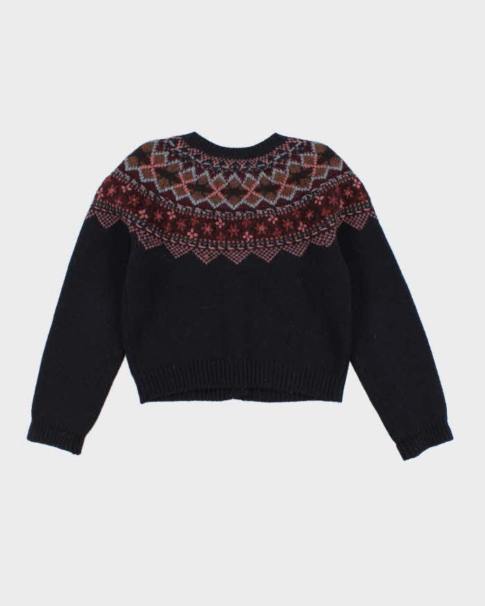 Vintage 90s Jacob Fair Isle Wool Cardigan - S