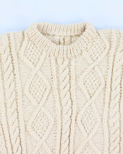 Vintage Handmade Aran Style Sweater - M