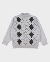 Vintage Men's Lacoste Argyle Zip Sweater - L