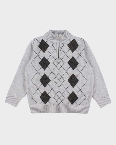 Vintage Men's Lacoste Argyle Zip Sweater - L