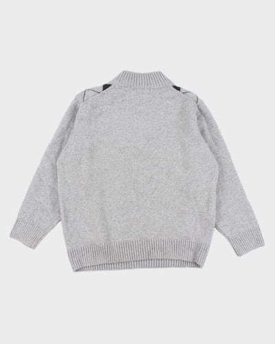 Vintage Men's Lacoste Argyle Zip Sweater - L