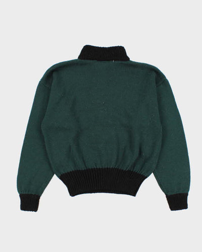 Woman's Green Wool Embelished Knit Jumper - M