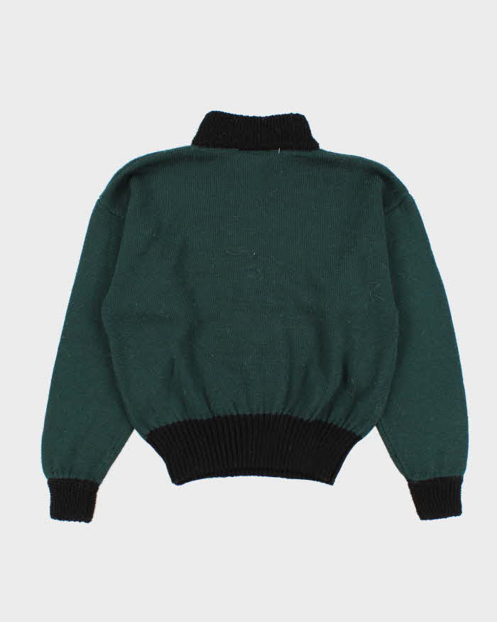 Woman's Green Wool Embelished Knit Jumper - M