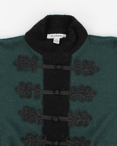 Woman's Green Wool Embelished Knit Jumper - M