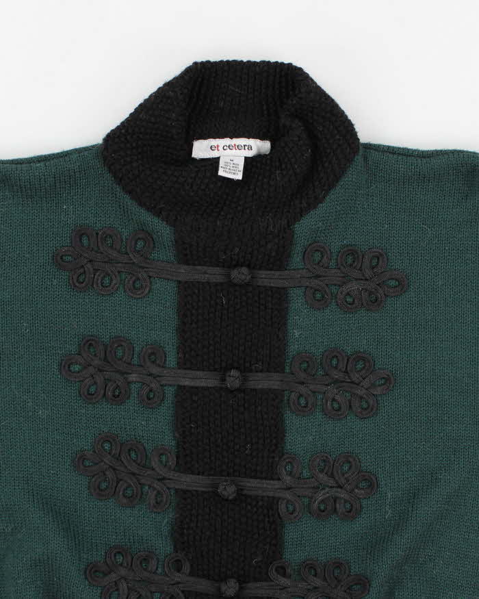 Woman's Green Wool Embelished Knit Jumper - M