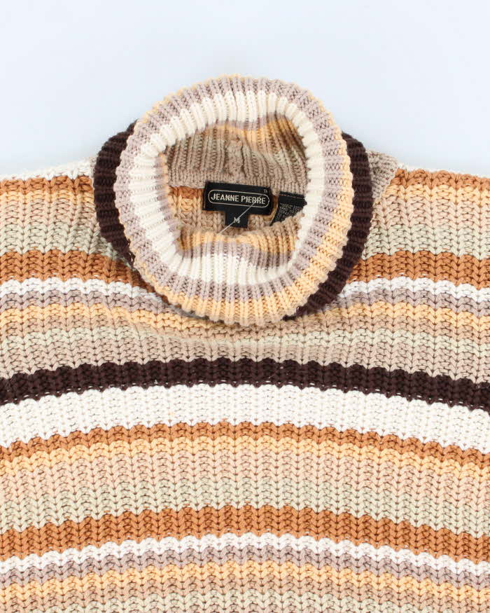 Vintage 90s Jeanne Pierre Striped Knit Turtleneck - M