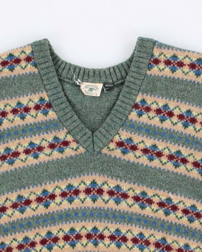 Vintage 80s American Classic Catch V-Neck Jumper - M