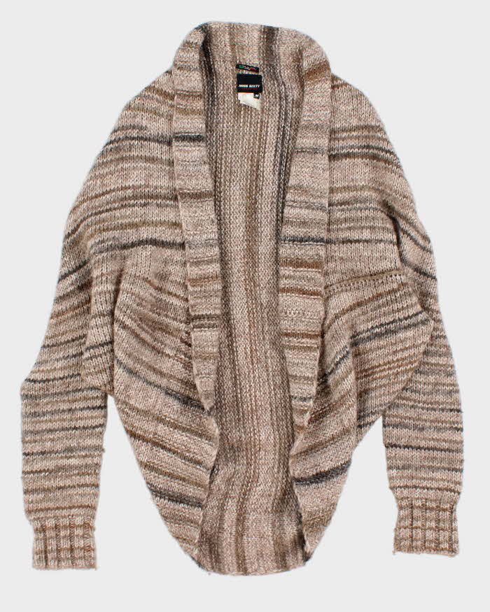 Vintage 90s Miss Sixty Striped Knit Shawl Cardigan - M