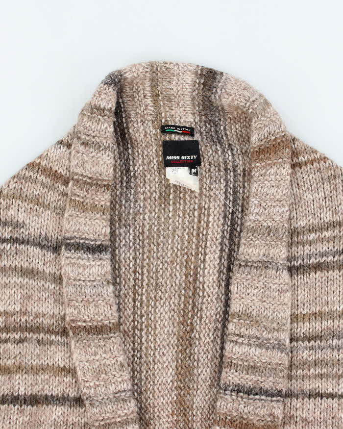 Vintage 90s Miss Sixty Striped Knit Shawl Cardigan - M