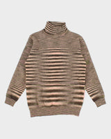 Vintage 60s Snowy Mountain Lambswool Striped Turtleneck - S/M