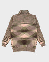 Vintage 60s Snowy Mountain Lambswool Striped Turtleneck - S/M