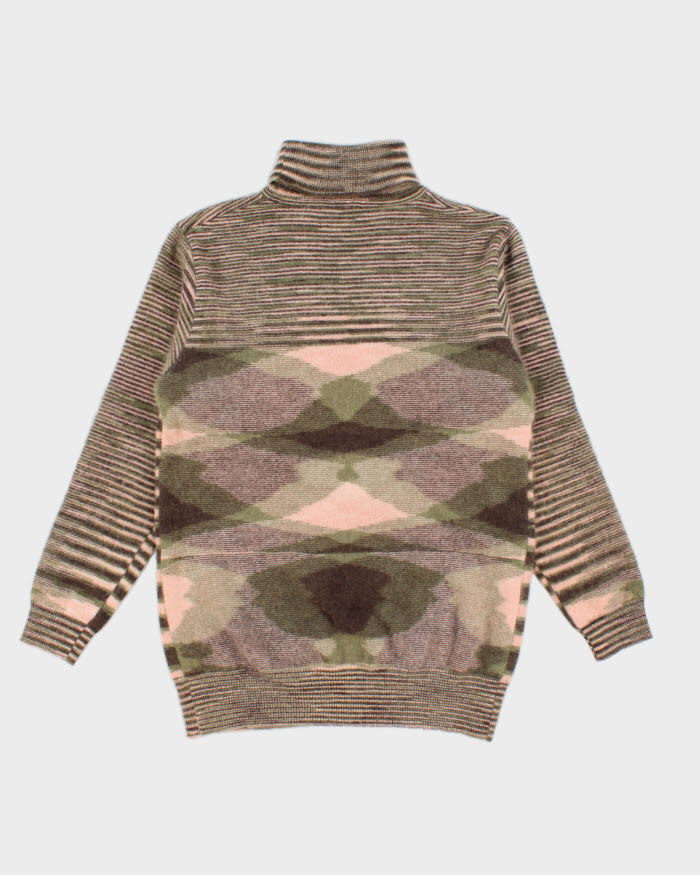 Vintage 60s Snowy Mountain Lambswool Striped Turtleneck - S/M