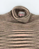 Vintage 60s Snowy Mountain Lambswool Striped Turtleneck - S/M