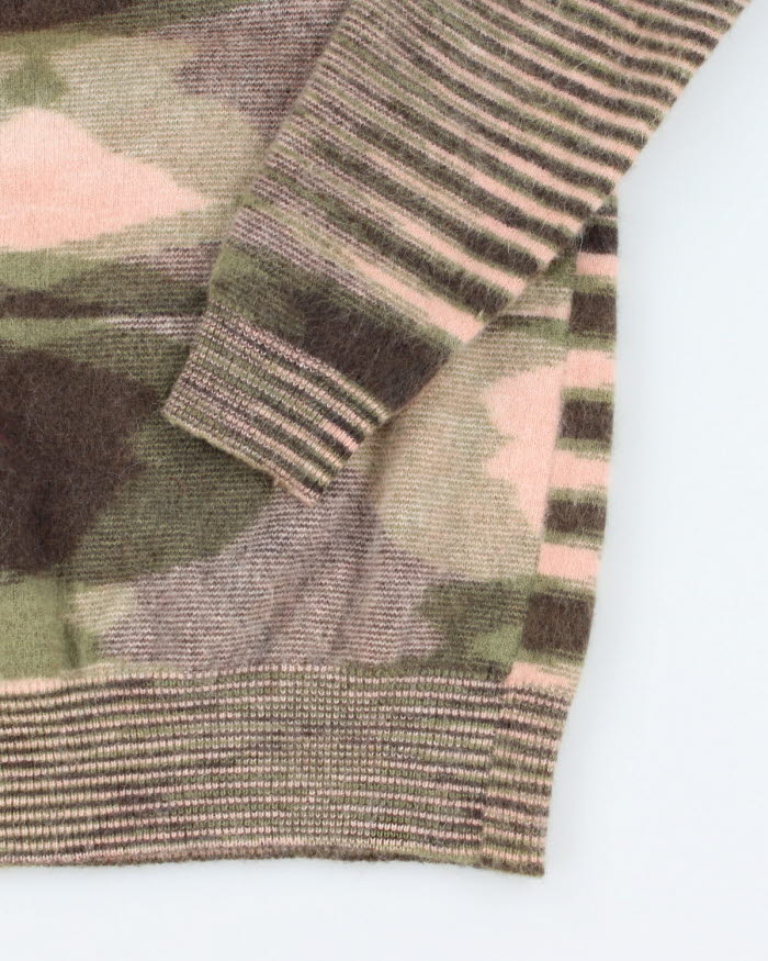Vintage 60s Snowy Mountain Lambswool Striped Turtleneck - S/M