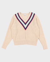 Sandro Wool Blend V-Neck Jumper - L