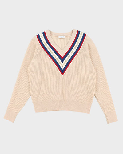 Sandro Wool Blend V-Neck Jumper - L