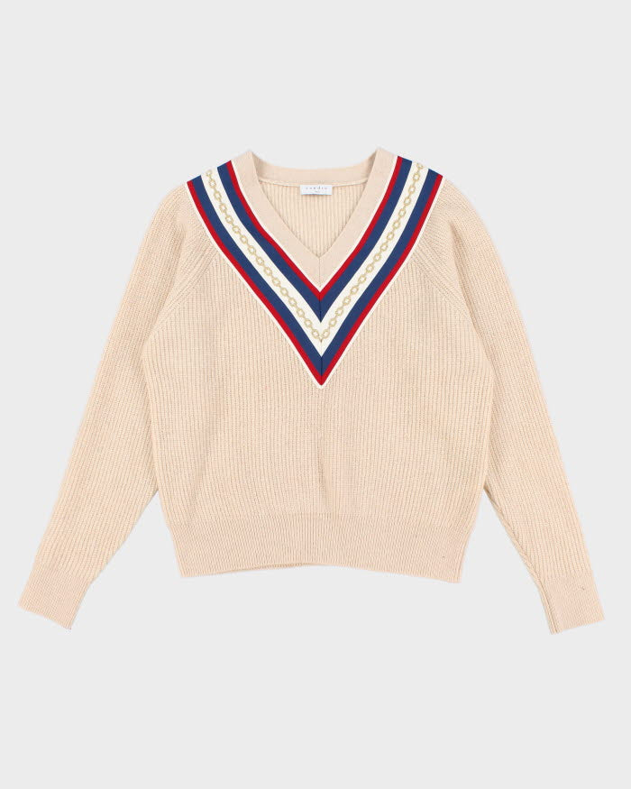 Sandro Wool Blend V-Neck Jumper - L