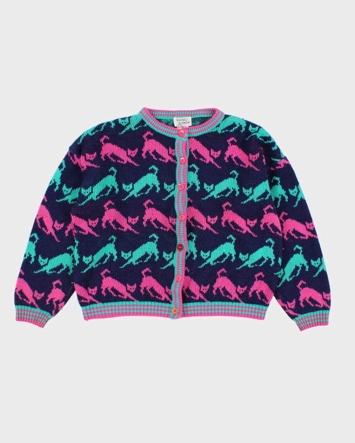 Vintage 90s Hasting &amp; Smith Oversized Cat Cardigan - M