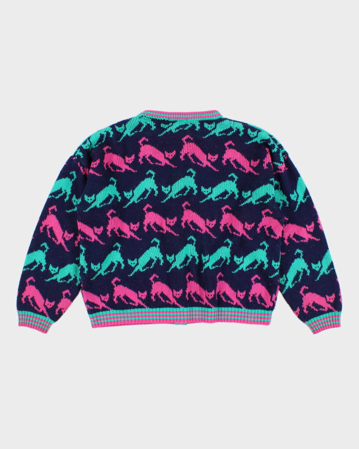 Vintage 90s Hasting &amp; Smith Oversized Cat Cardigan - M