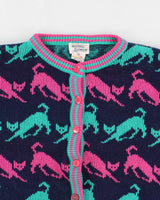 Vintage 90s Hasting &amp; Smith Oversized Cat Cardigan - M