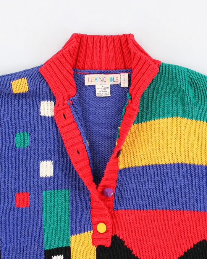 Vintage 90s Lisa Nichols Colourful Abstract Jumper - M