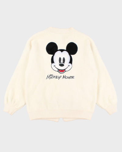 Mickey Mouse Embroidered Fluffy Cardigan - M
