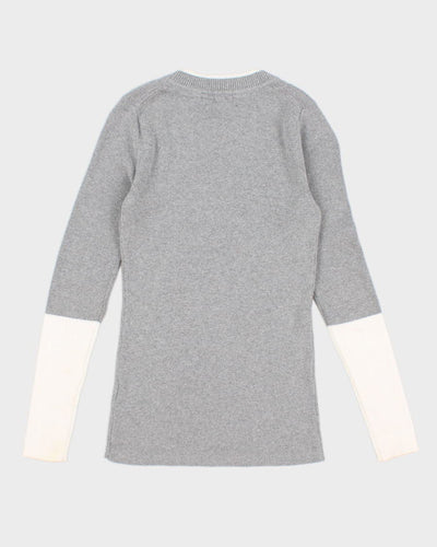 00s Tommy Hilfiger Grey Knit Jumper - XXS