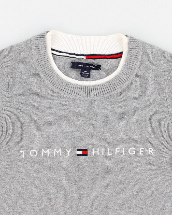 00s Tommy Hilfiger Grey Knit Jumper - XXS