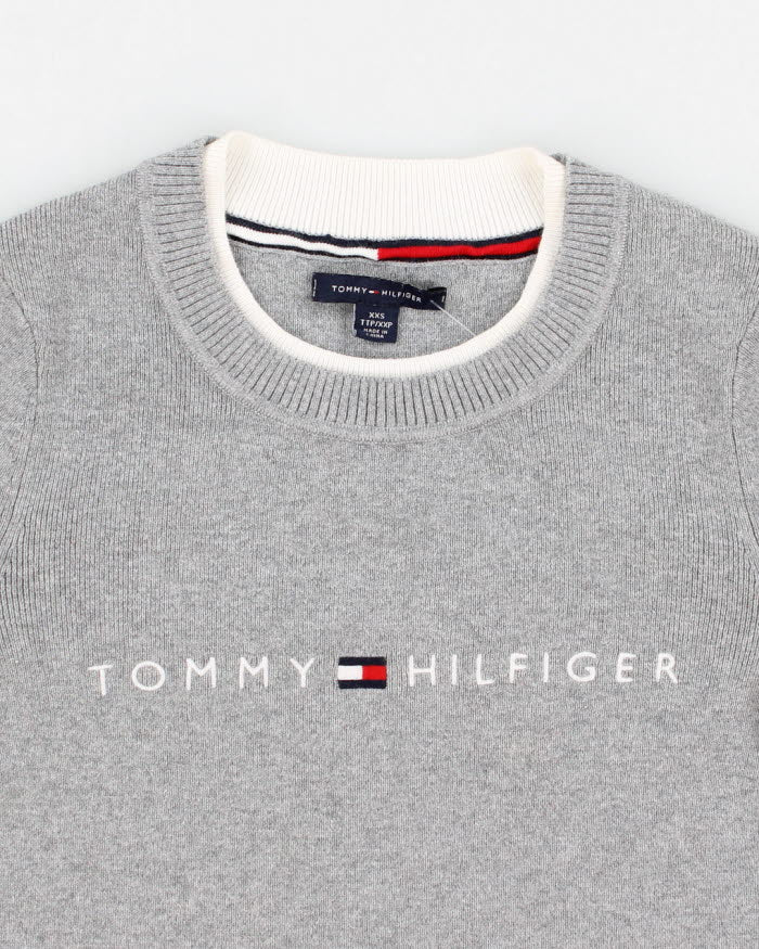 00s Tommy Hilfiger Grey Knit Jumper XXS