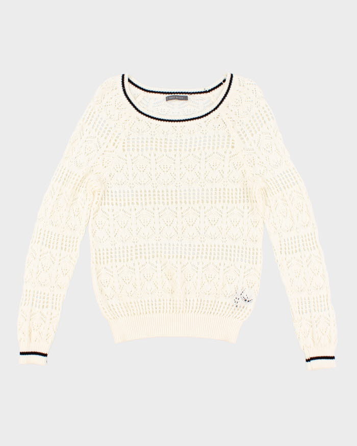 Woman's Cream macramé style Knit Jumper - M