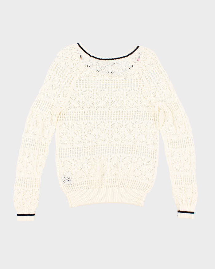 Woman's Cream macramé style Knit Jumper - M
