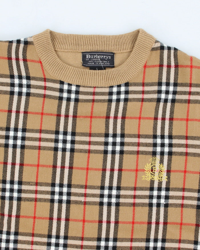 Women's Vintage 80s Burberry Wool Sweater - L