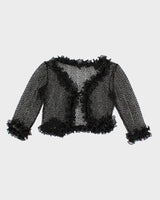 Vintage 90s Knit Ruffle Cardigan - S