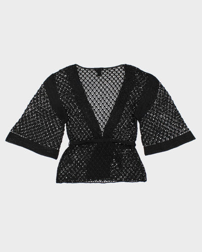 Vintage 90s Le Chateau Crocheted Cardigan - XXS