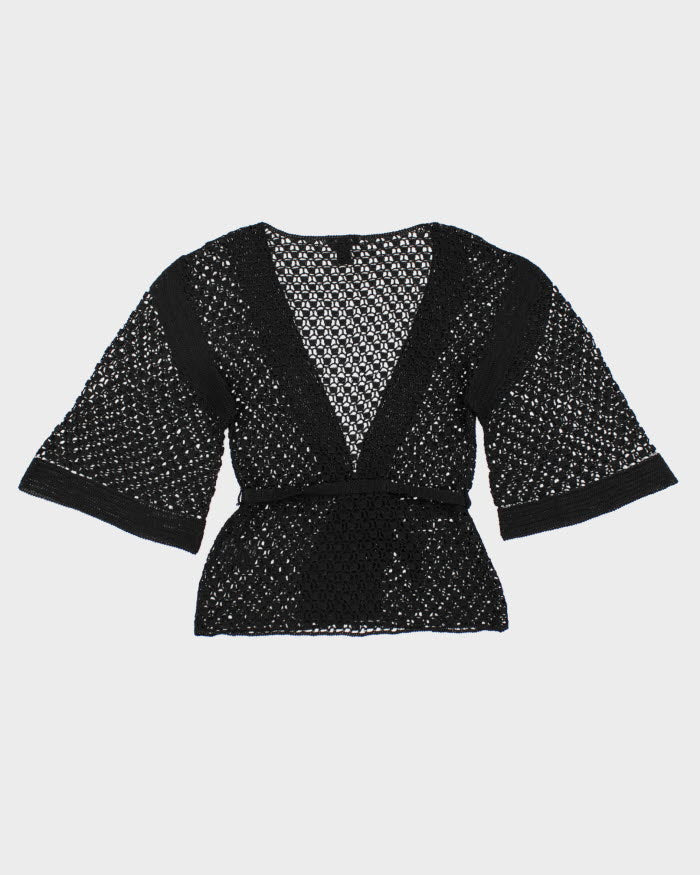 Vintage 90s Le Chateau Crocheted Cardigan - XXS