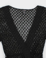 Vintage 90s Le Chateau Crocheted Cardigan - XXS