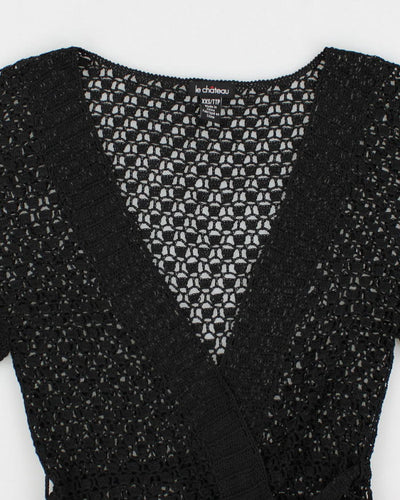 Vintage 90s Le Chateau Crocheted Cardigan - XXS