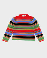 00s Striped Wool Blend Jumper - L