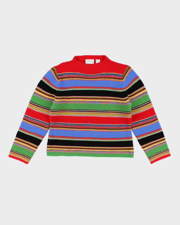 00s Striped Wool Blend Jumper - L
