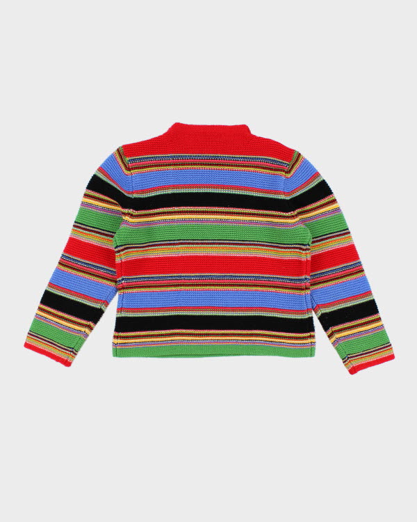 00s Striped Wool Blend Jumper - L