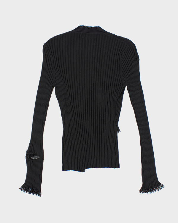 Vintage 90s Nougat Sequined Black Cardigan - S