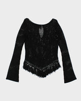 Y2k 00s Sequin Crochet Top - L