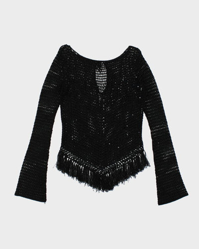 Y2k 00s Sequin Crochet Top - L