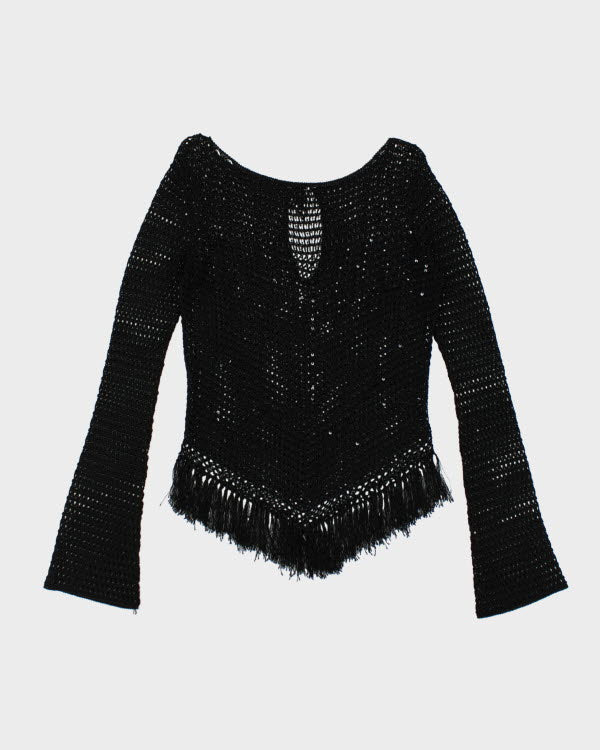 Y2k 00s Sequin Crochet Top - L